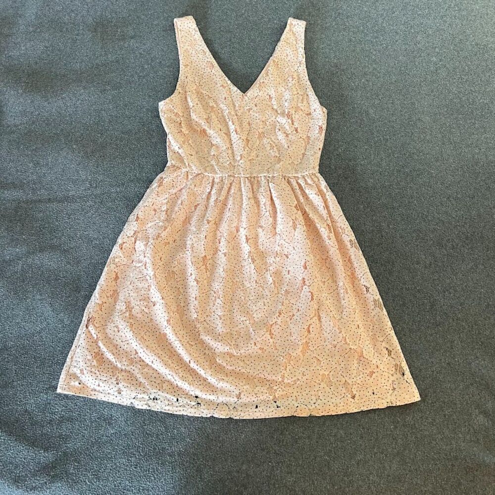 Everly Light Pink Dress Guipure Style Lace, Size S